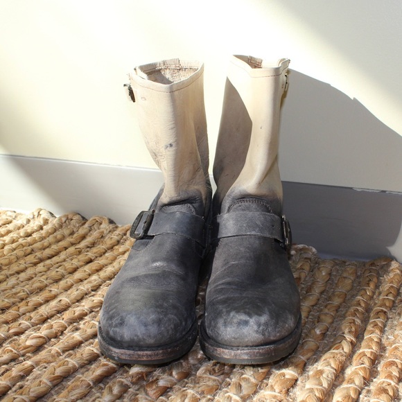 Frye two tone leather motorcycle boot - Picture 7 of 7